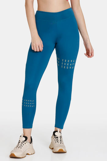 Buy Zelocity Mid Rise Quick Dry Leggings Lyons Blue at Rs.748